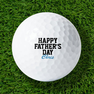Happy Vatertag Schwarz und Blau Mit Monogramm Golfball