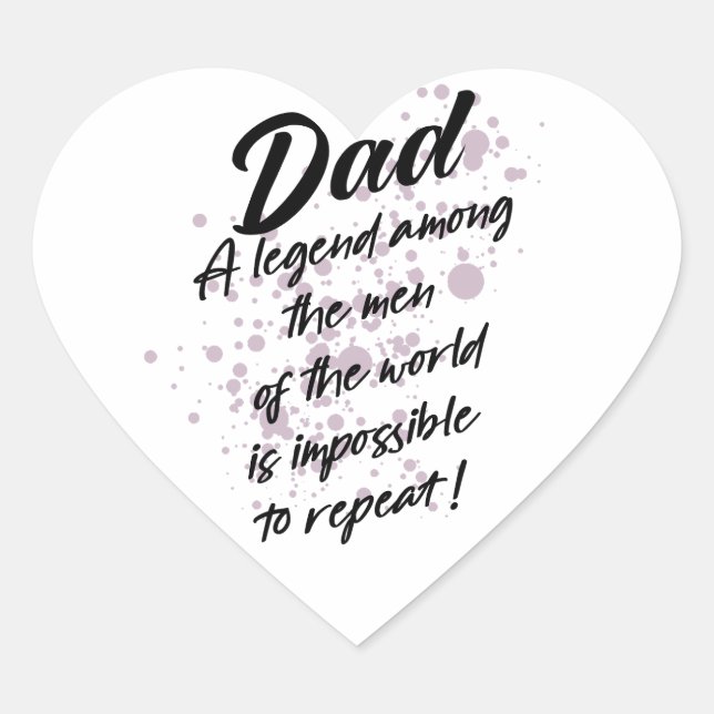 Happy Vatertag-Sticker Herz-Aufkleber (Vorderseite)