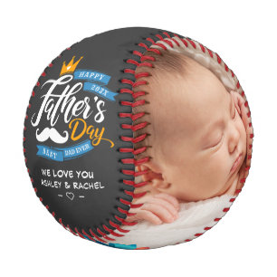 Happy Vatertag Typografie Dunkelgrau Baseball