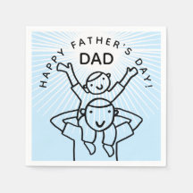 Happy Vatertag Vater mit Kind Cartoon