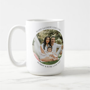 Happy Vatertag Vater Rund Foto Einfaches Geschenk Kaffeetasse