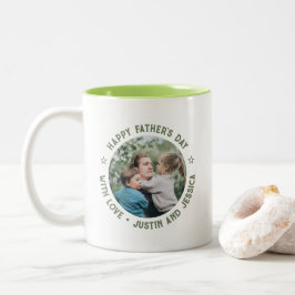 Happy Vatertag Vater Tochter Son Custom Foto Zweifarbige Tasse