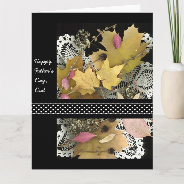 Happy Vatertag Vintage rustikale Blätter Karte (Vorderseite)