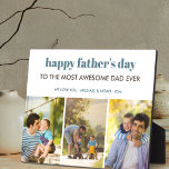 Happy Vathers Day 3 Foto Collage Personalisiert Fotoplatte<br><div class="desc">Erstellen Sie Ihre eigene Vatertag-Foto-Plakette mit 3 Ihrer Lieblings-Fotos. Die Vorlage ist für Sie Set, um eine oder alle der Formulierungen zu bearbeiten, die derzeit "Happy vater's day TO THE most PHANTASTISCH VATER EVER", "Wir Liebe Sie ・ [Ihre Namen] ・ [Jahr]". Die Fotovorlage ist auch für Sie bereit, Ihre Bilder...</div>