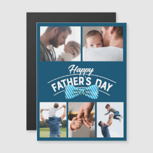 Happy Vathers Day 5 Foto Collage Magnetkarte