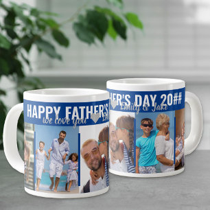 Happy Vathers Day 5 Foto Headline Typografie Blau Jumbo-Tasse