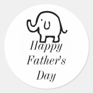 Happy Vathers Day Baby Elephant Niedlich einfach C Runder Aufkleber