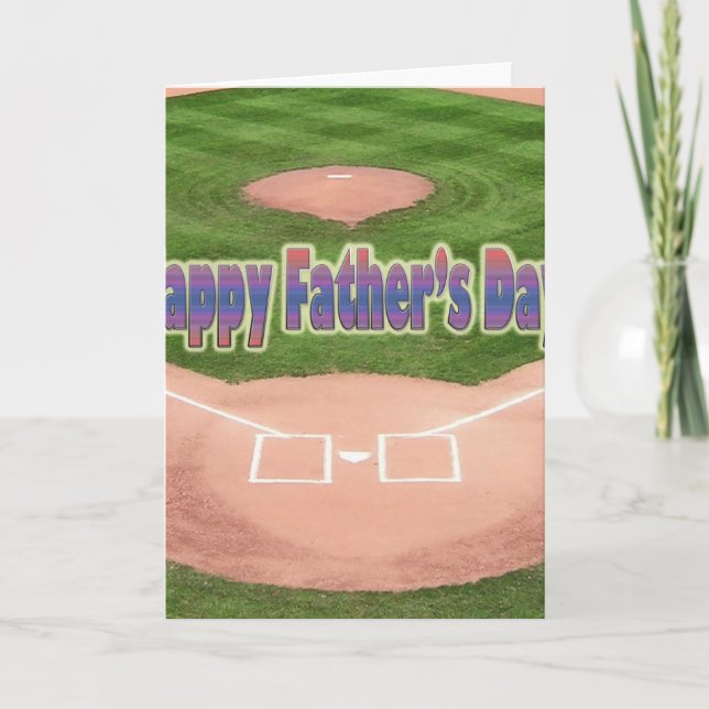 Happy Vathers Day Baseball Karte (Vorderseite)