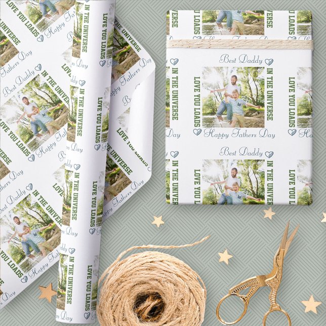 Happy Vathers Day Bester Vater im Universum Foto Geschenkpapier (Von Creator hochgeladen)