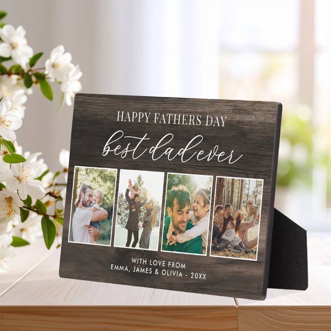 Happy Vathers Day Bester Vater je 4 FotoCollage Fotoplatte (Von Creator hochgeladen)