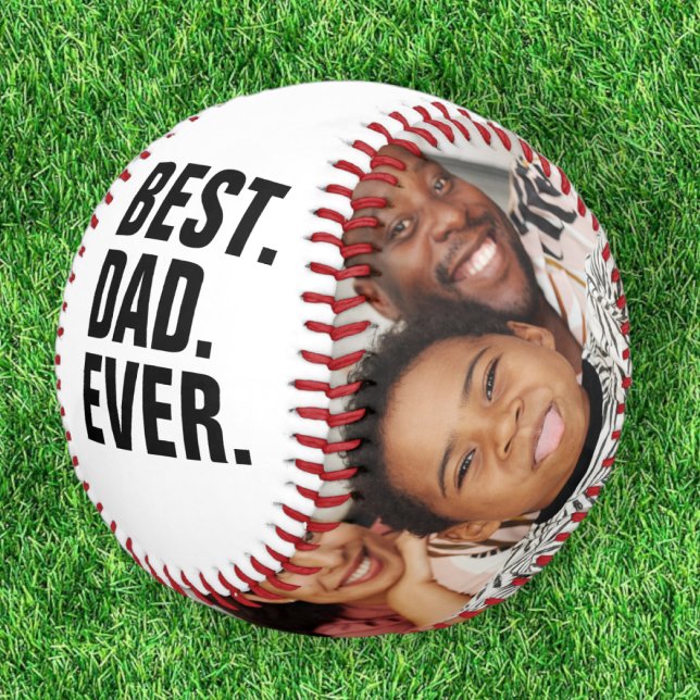 Happy Vathers Day Bester Vater je Personalisiert Baseball (Happy Fathers Day Best Dad Ever Personalized Baseball from Ricaso. For the sports fan daddy)