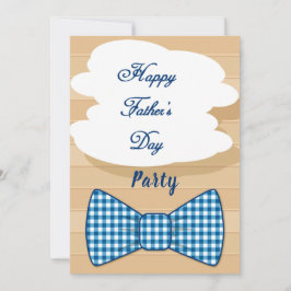 Happy Vathers Day Blue Kariert Bow Krawatte Cookou Einladung