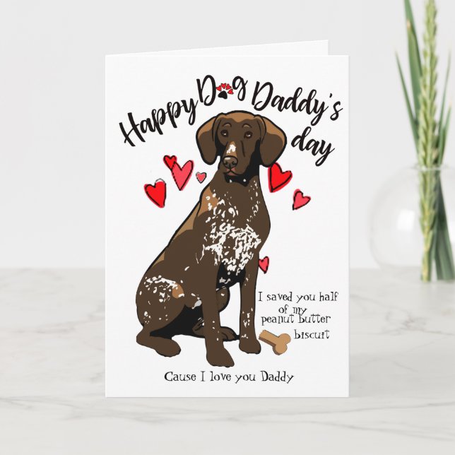 Happy Vathers Day Card - Ihr Kurzer Hair Pointer Karte (Vorderseite)