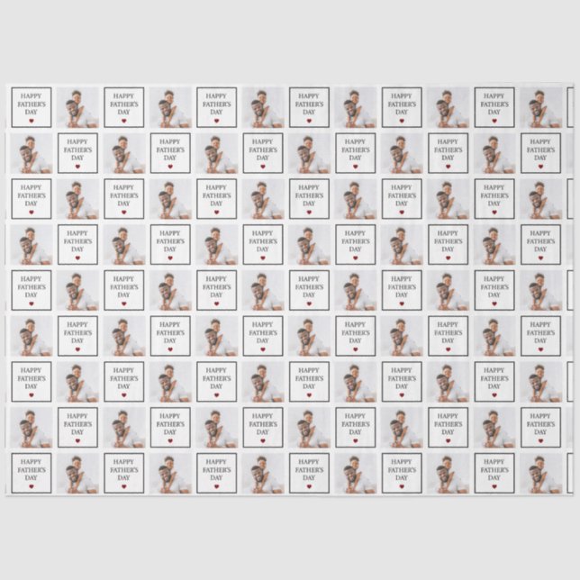 Happy Vathers Day Custom Foto Muster Seidenpapier (Vorderseite)