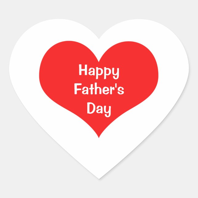 Happy Vathers Day farbenfrohe Herz Red White Custo Herz-Aufkleber (Vorderseite)