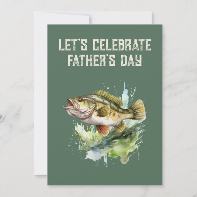 Happy Vathers Day Fish Party Einladung (Vorderseite)