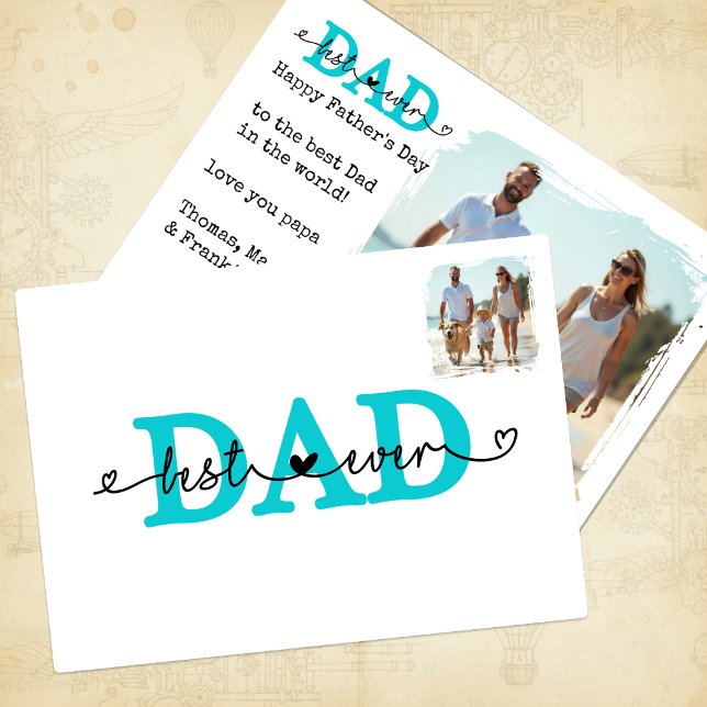 Happy Vathers Day Foto Card, Bester Vater je Karte (Happy Fathers Day Photo Card / Best DAD Ever)