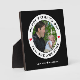 Happy Vathers Day Foto Text Heart Red White Back Fotoplatte