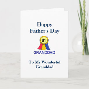 Happy Vathers Day Granddad - Ribbon Karte