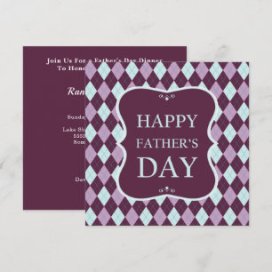 Happy Vathers Day Lila Raute Abendessen Party Einladung
