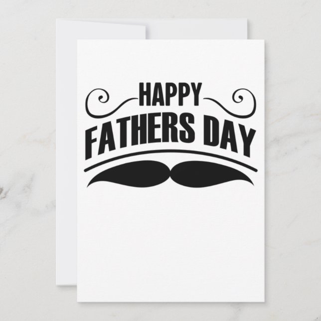Happy Vathers Day Mustache Feiertagskarte (Vorderseite)