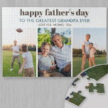 Happy Vathers Day Opa - Custom 3 Foto Strip Puzzle<br><div class="desc">Sage dem beststen Großvater aller Zeiten den Tag des glücklichen Vaters mit einem maßgeschneiderten Foto-Puzzle. Das Design hat moderne Typografie, die alle vollständig editierbar ist, wenn Sie es vorziehen, Ihren eigenen Vater Wünsche hinzuzufügen. Die Fotovorlage ist für Sie ein Set, um 3 Ihrer Lieblings-Fotos hinzuzufügen, die in einem Foto-Streifen in...</div>