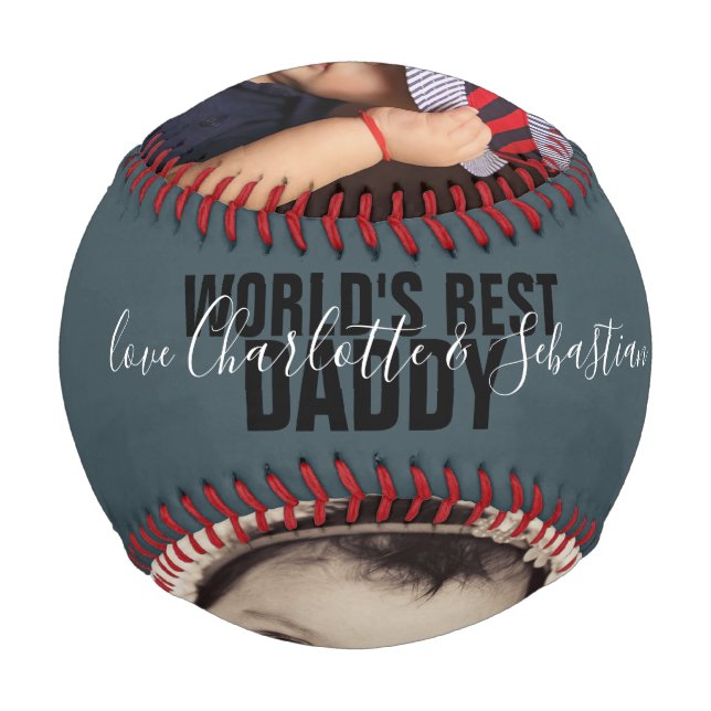 Happy Vathers Day Personalisiert Welten Bester Dad Baseball (Rückseite)