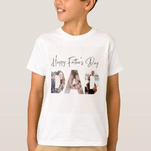Happy Vathers Day Print Modern White T - Shirt