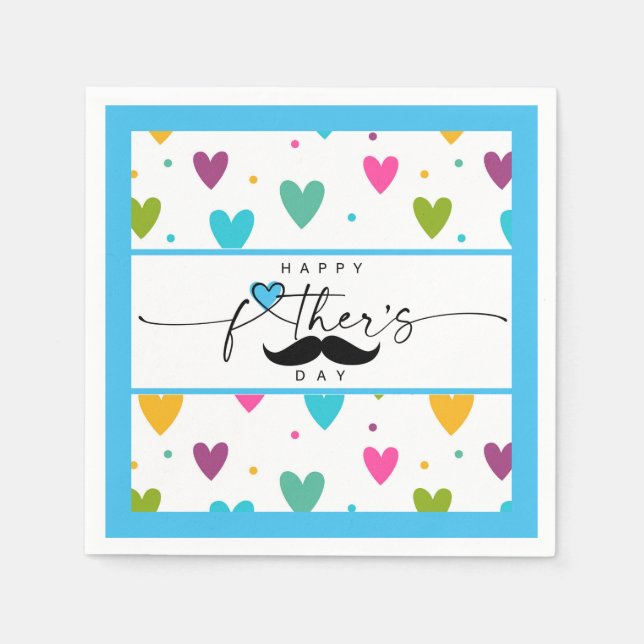 Happy Vathers Day Serviette (Vorderseite)