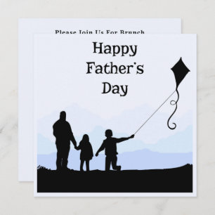 Happy Vathers Day Silhouette Family Wiedersehen Br Einladung