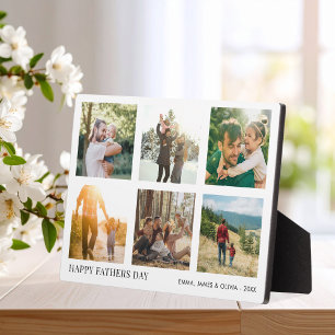 Happy Vathers Day Simple Modern Foto Collage Fotoplatte