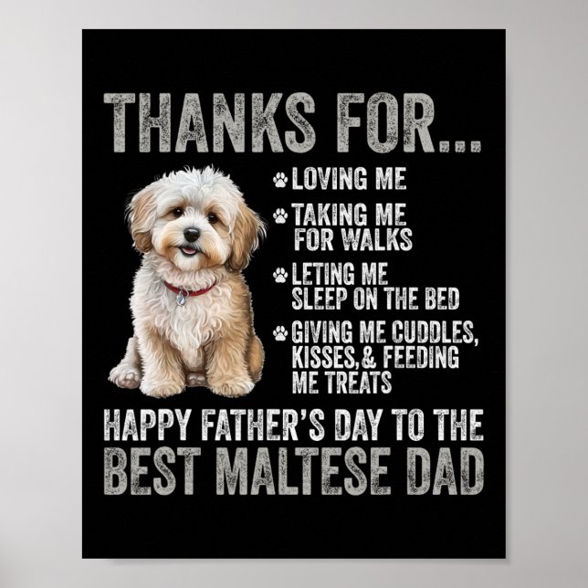 Happy Vathers Day to Best Maltese Vater - Maltes Poster (Vorne)