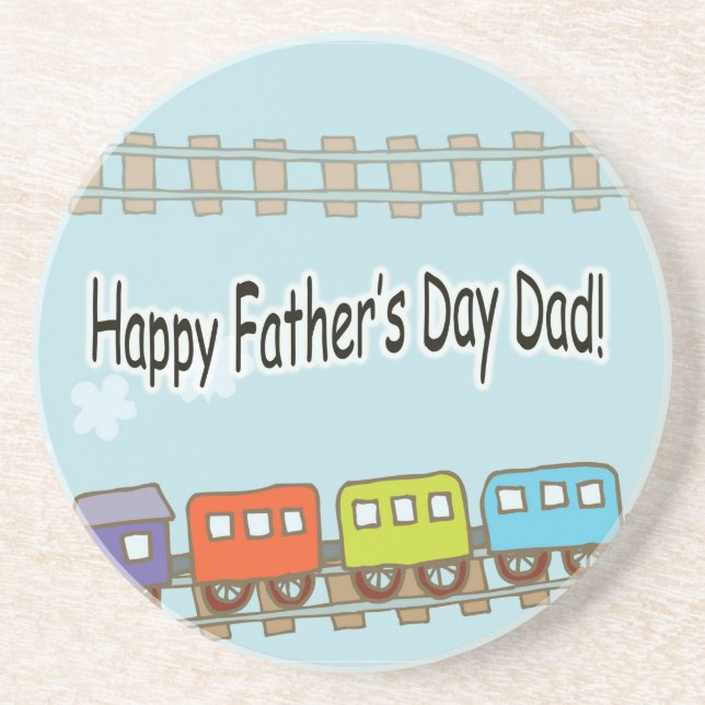 Happy Vathers Day Train Sandstein Untersetzer (Vorne)