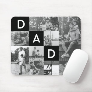 Happy Vathers Day Vater Black & White Foto Grid Mousepad