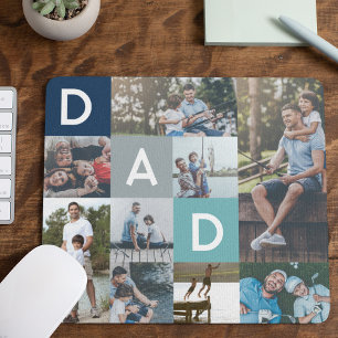 Happy Vathers Day Vater Modernes Multi Foto Grid Mousepad