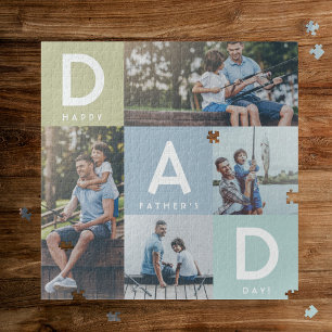 Happy Vathers Day Vater Modernes Multi Foto Grid Puzzle