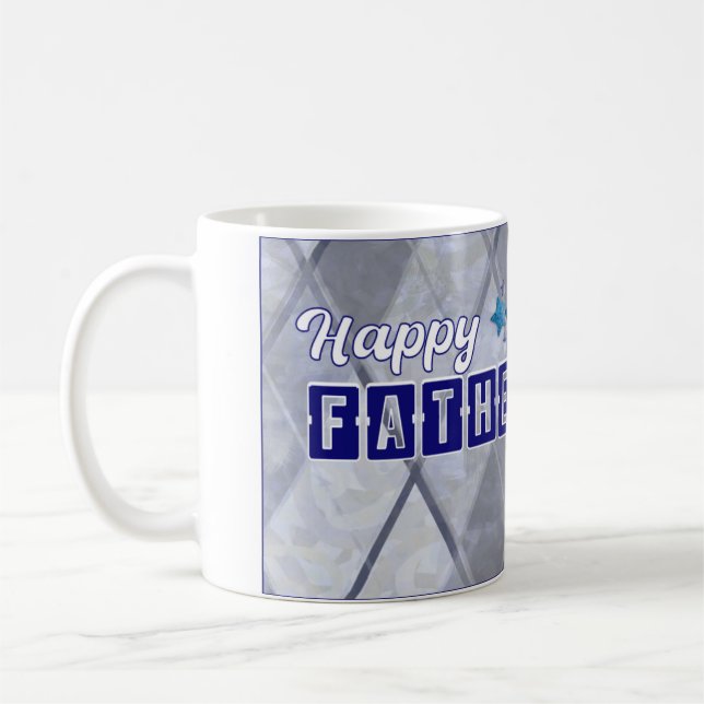 Happy Vathers Day Vater Weißer Kaffee Tasse (Links)