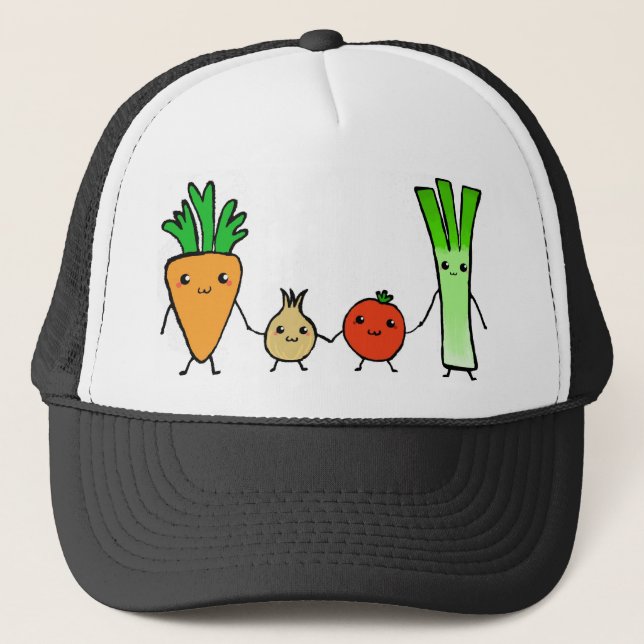 Happy veg truckerkappe (Vorderseite)