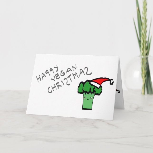 Happy vegan Christmas Feiertagskarte (Vorderseite)