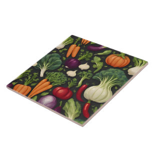 Happy Vegetables Gesunde Lebensmittel Populäre Sam Fliese