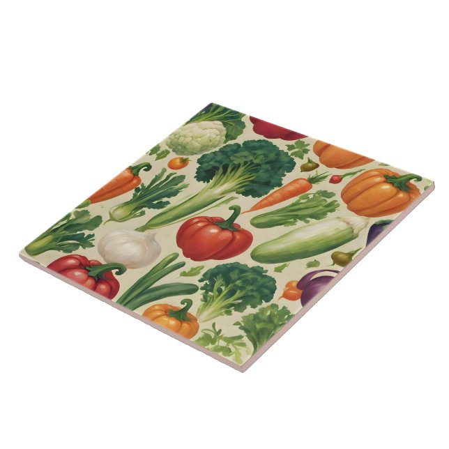 Happy Vegetables Gesunde Lebensmittel Trendy Colle Fliese (Seite)