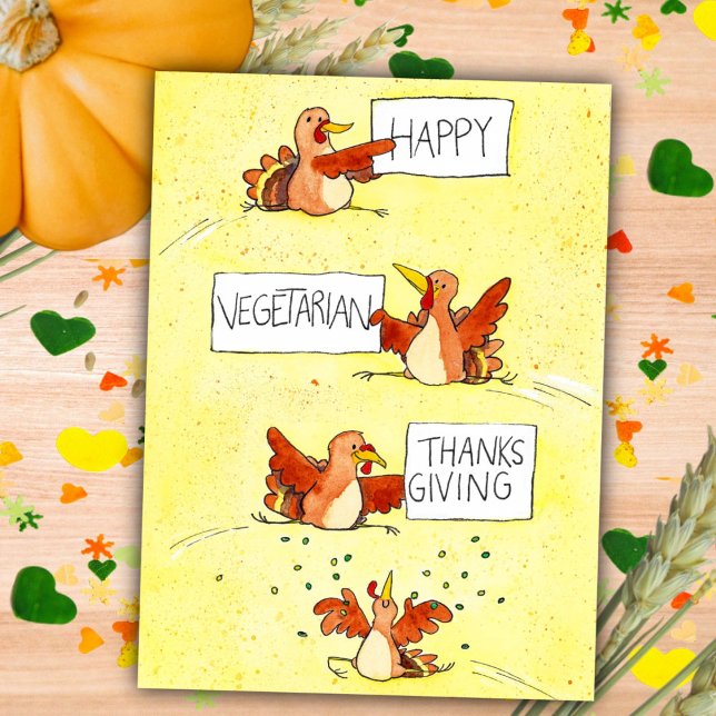 Happy Vegetarian Erntedank Postcard von N. Janes Postkarte (Von Creator hochgeladen)
