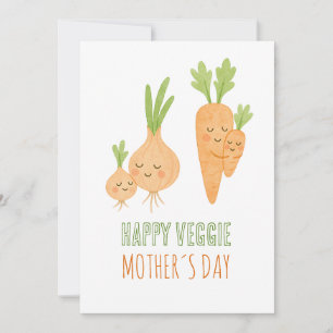 „Happy Veggie Mother’s Day“- Mama- Gemüse mit Kind Feiertagskarte