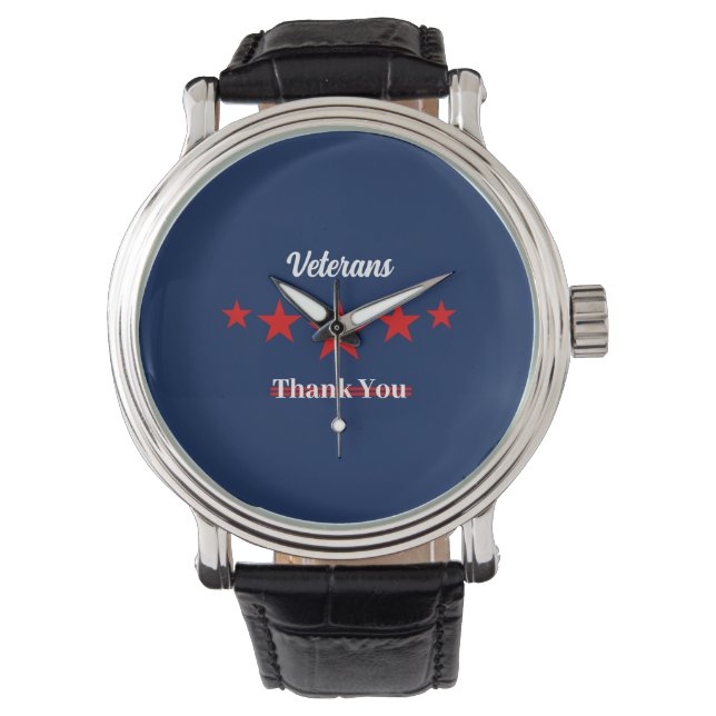 Happy Veterans Day Armbanduhr (Vorderseite)