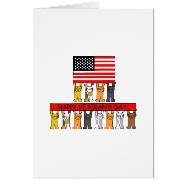 Happy Veteran's Day Cartoon Katzen (Vorne)