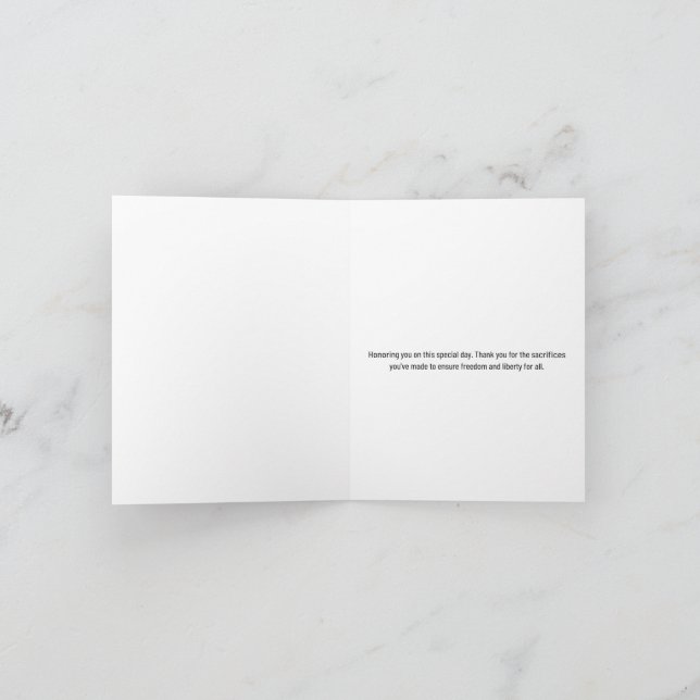 Happy Veterans Day Dankeschön Karte (Innenseite)