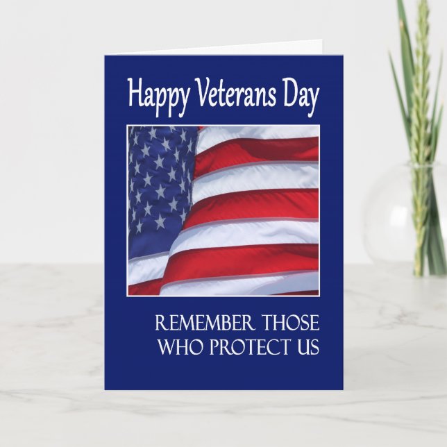 Happy Veterans Day Greeting card American Flag Karte (Vorderseite)