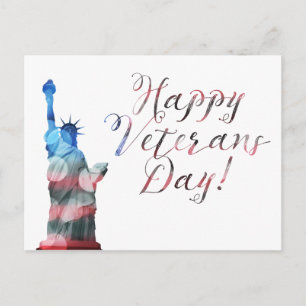Happy Veterans Day (liberty bokeh) Postkarte