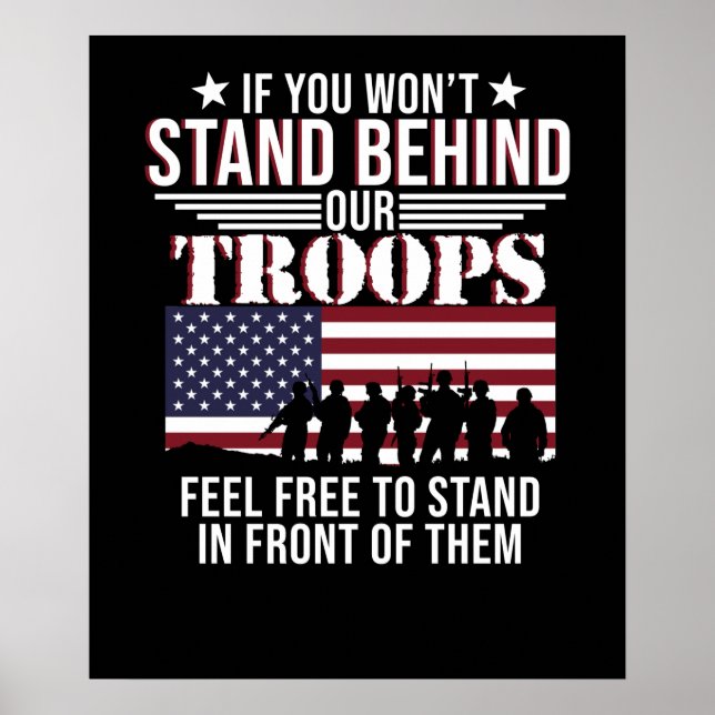Happy Veterans Day Support hinter unseren Truppen Poster (Vorne)