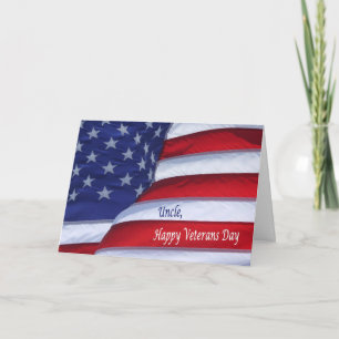 Happy Veterans Day Uncle with flag greeting card Karte